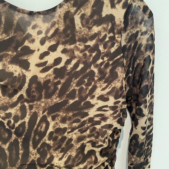 LEOPARD-PRINT DRESS WITH RUCHED WAIST - Picture 2 of 3